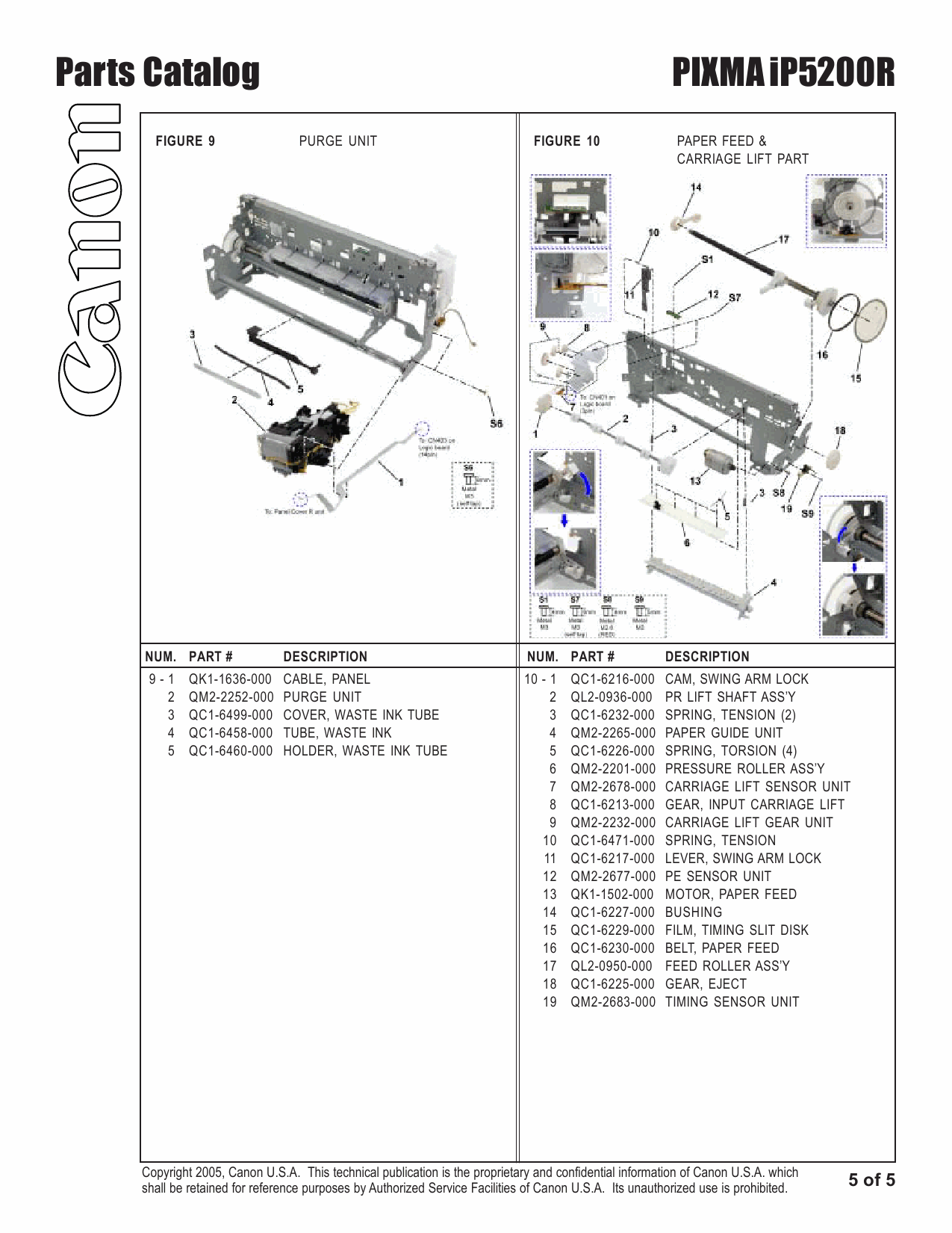 Canon PIXMA iP5200R Parts Catalog-6